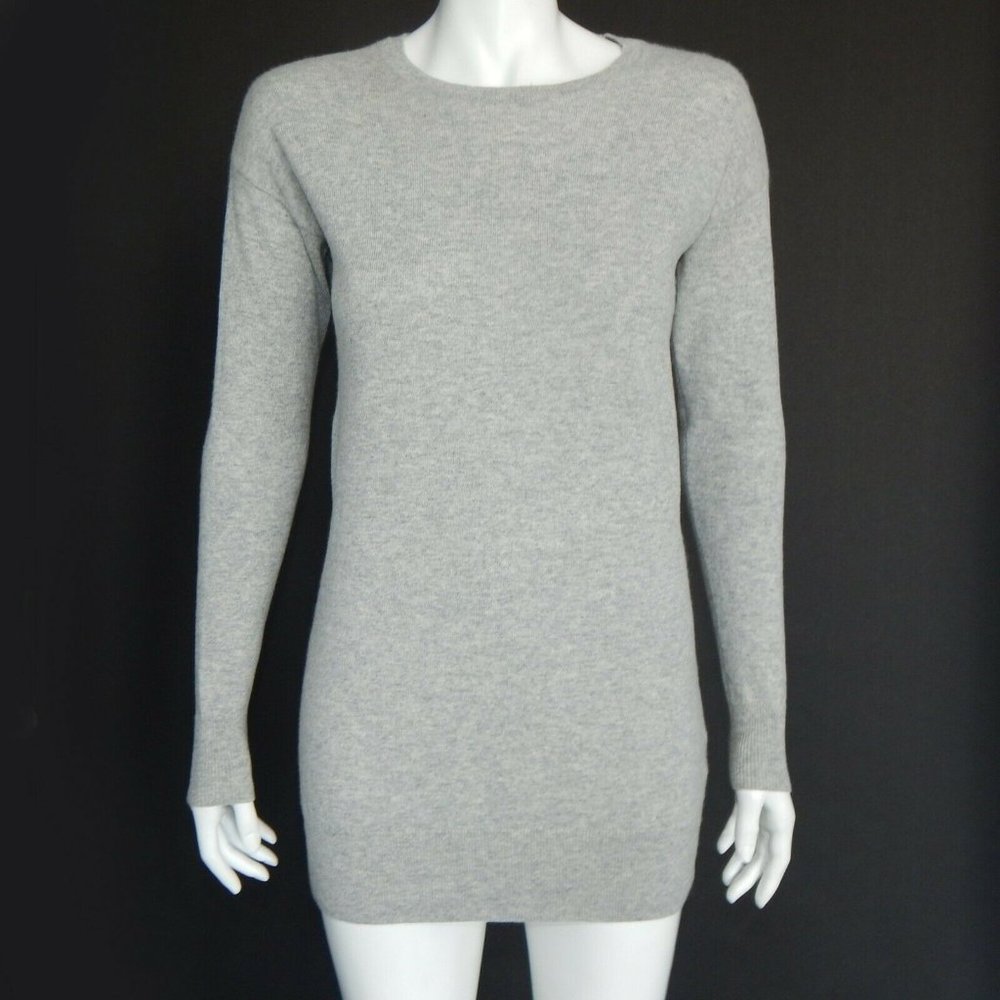 EVERLANE Classic Grey 100% Cashmere Crewneck Sweater Preppy Womens XS - 717